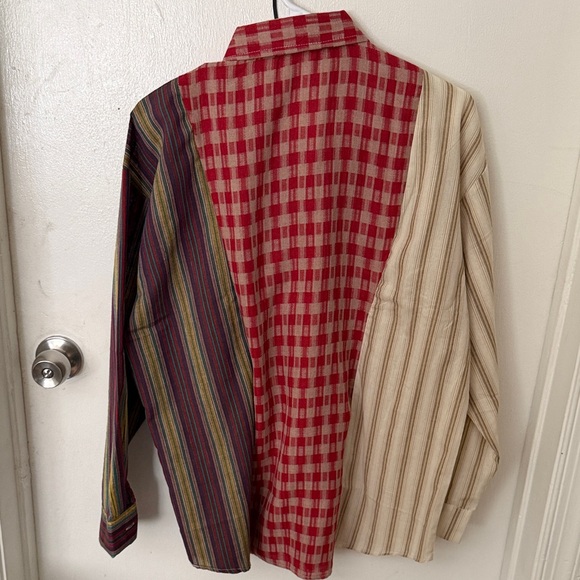 Women’s Multicolor Patchwork Casual Shirt - Picture 3 of 9